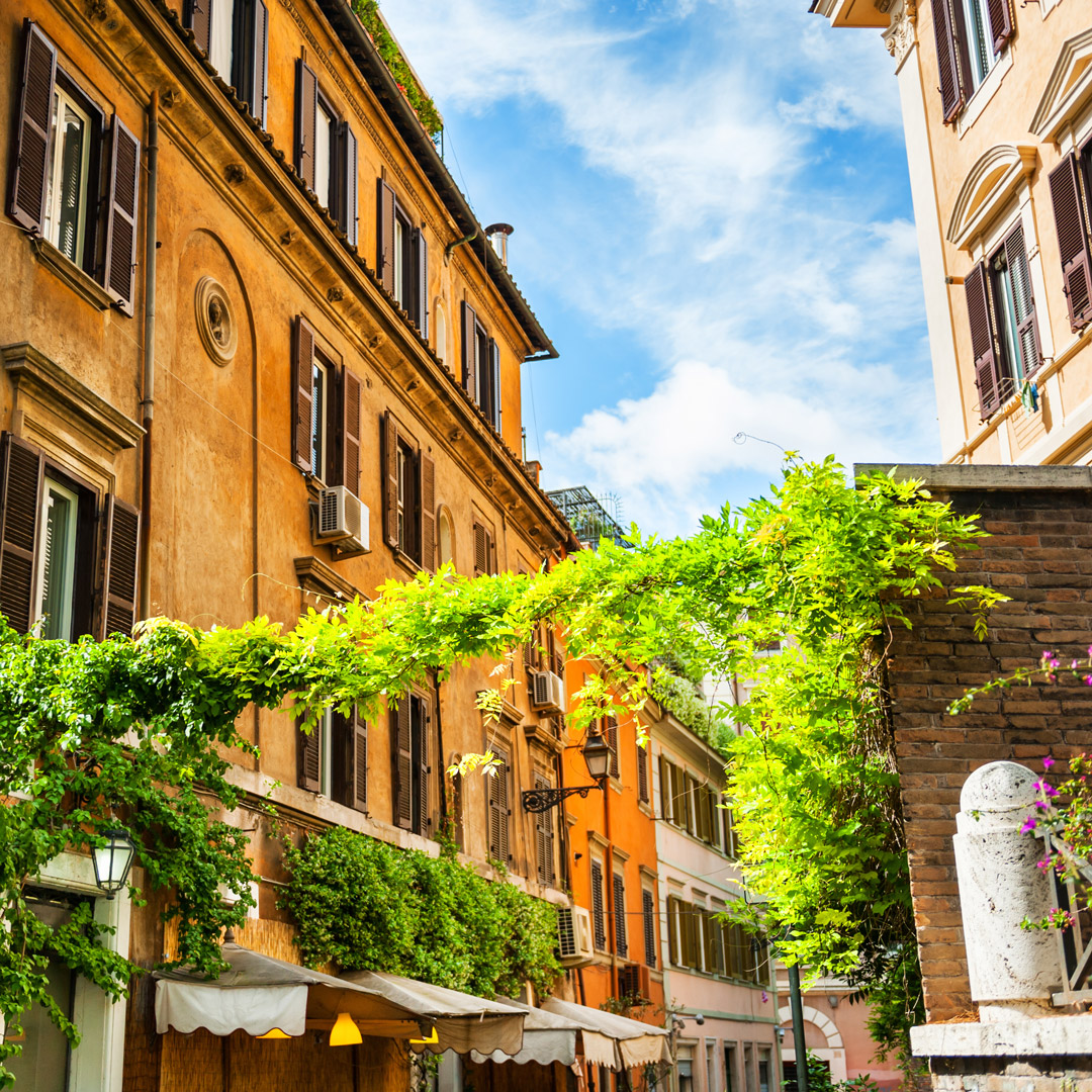 A charming street in Trastevere, Rome